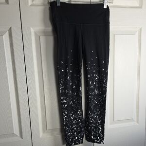lululemon athletica Black and Silver Speckled Leggings Size 6